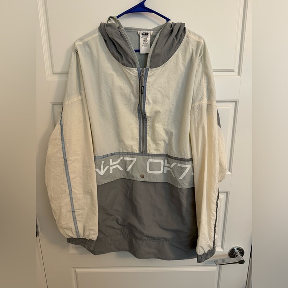 Star Wars Off-White and Grey Half Zip Reflective Windbreaker Jacket - Picture 1 of 5
